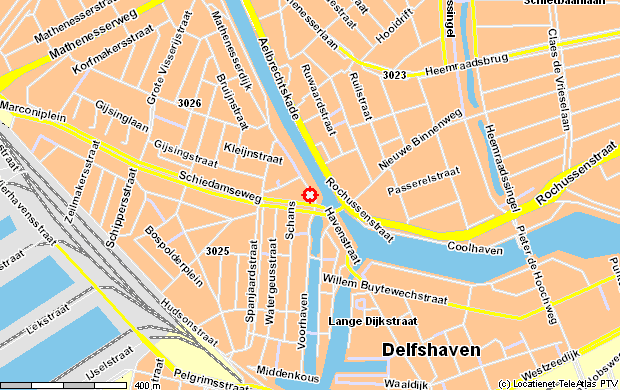 Plattegrond van de wijk rond de huisartsenpraktijk Mathenesserdijk 491, Rotterdam